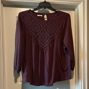 Maurices Deep Purple Crochet Women's Blouse
